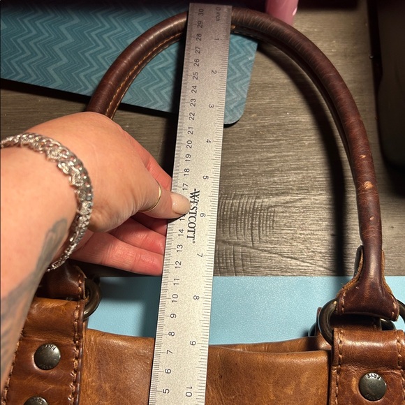 Frye Melissa Tote in Cognac aged to perfection leather. Super clean inside - Picture 11 of 12